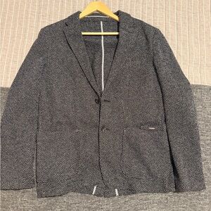 Zara Textured Black and White Blazer